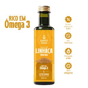 Óleo de Linhaça Dourada Garrafa 200ml | Santo Óleo